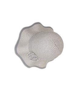 Palarie dama, Buticcochet, din bumbac si poliester, cu banda decorativa, one size, Gri - PAL1903