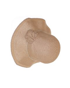 Palarie dama, Buticcochet, din bumbac si poliester, cu banda decorativa, one size, Maro - PAL1906