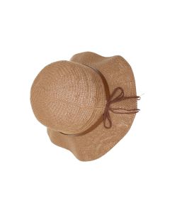 Palarie dama, Buticcochet, din bumbac si poliester, cu banda decorativa, one size, Maro - PAL1909