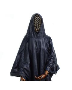 Pelerina de ploaie, din material impermebil, cu capse, Buticcochet, Bleumarin - PEL202