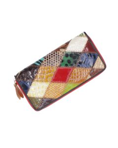 Portofel de dama, din piele naturala, ButicCochet, 20x10x2 cm, Multicolor - PR1192