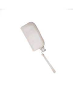 Portofel stil borseta, de mana, din piele naturala, ButicCochet, 17 x 9 x 5 cm, Gri - PR900