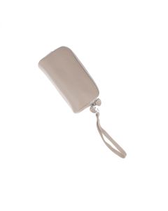Portofel stil borseta, de mana, din piele naturala, ButicCochet, 17 x 9 x 5 cm, Bej - PR902