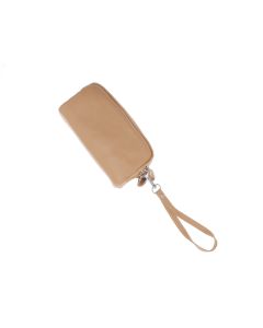 Portofel stil borseta, de mana, din piele naturala, ButicCochet, 17 x 9 x 5 cm, Galben - PR904