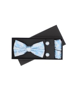 Set 3 piese, papion, butoni si batista, pentru barbati, ButicCochet, Bleu - SETP286