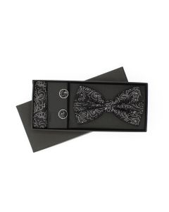 Set 3 piese, papion, butoni si batista, pentru barbati, ButicCochet, Negru - SETP291