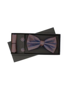 Set 3 piese, papion, butoni si batista, pentru barbati, ButicCochet, Bleumarin - SETP295